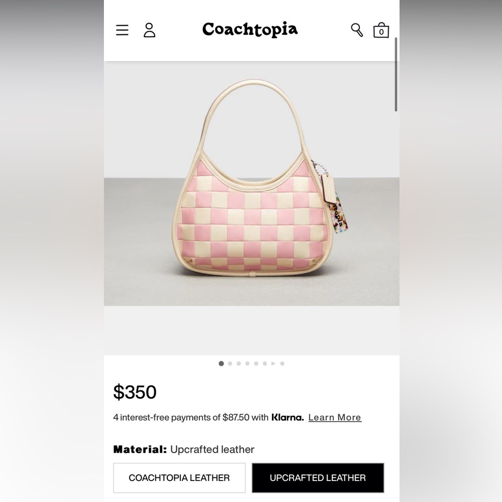 Coachtopia Bubblegum Pink/Ivory Ergo Checkerboard Leather SOLD OUT